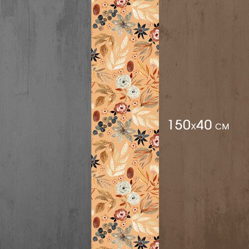 Доріжка на стіл Осіннє листя та квіти 150x40 см (DR__23S006) | Зображення 1