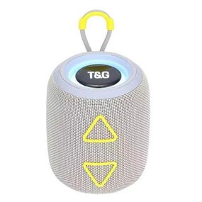 Портативная колонка TG655 5W с RGB подсветкой и ремешком. Цвет: серый