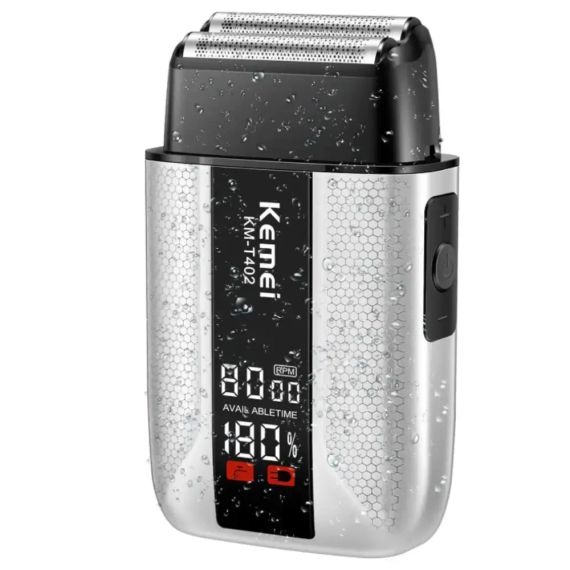 Бездротова електробритва для чоловіків, 1400 мА·год, від USB, Kemei T402, Сіра / Бритва акумуляторна/Електрична бритва/ Шейвер | Зображення 5