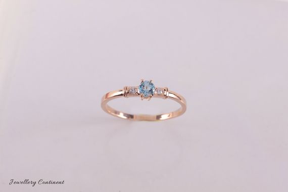 Кольцо из красного золота с топазом 18.5 | Зображення 9