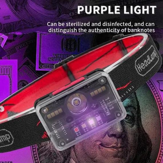 Ліхтар DS-577 налобний M-006-XPG+8SMD+4SMD(white+red+green+blue+UV) | Зображення 3