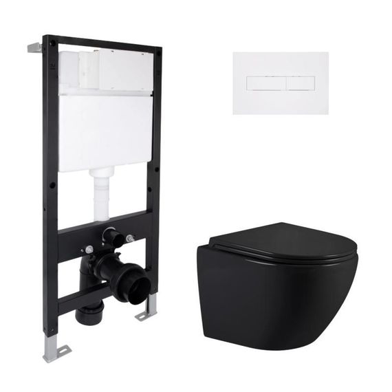 Готовое решение Qtap для ванной комнаты: подвесной унитаз Jay Ultra Quiet 485x360x320 + комплект инсталляции Standard (линейная