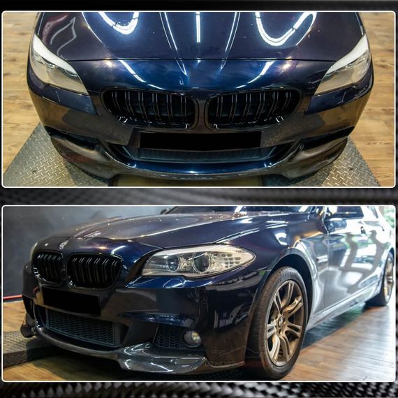 Накладка на передній бампер Lip V1 (для F10 M-Sport, Карбон) для BMW 5 серія F-10/11/07 2010-2016 рр | Зображення 2