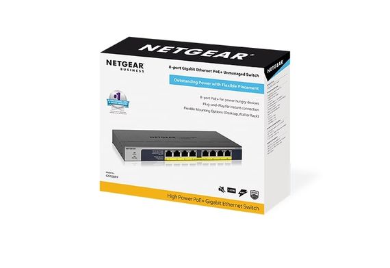 Коммутатор NETGEAR GS108PP 8xGE PoE+, неуправляемый (GS108PP-100EUS) | Зображення 8