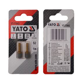 Насадка отверточная бита TORX T20 х 25 мм 2 штуки YATO YT-77943
