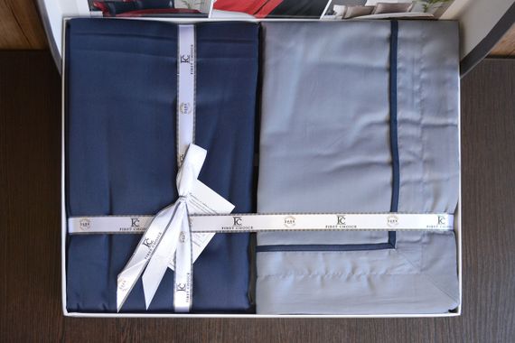 Постільна білизна First Choice Deluxe Satin 200 х 220 см Serenity Dark Grey-Navy Blue | Зображення 5