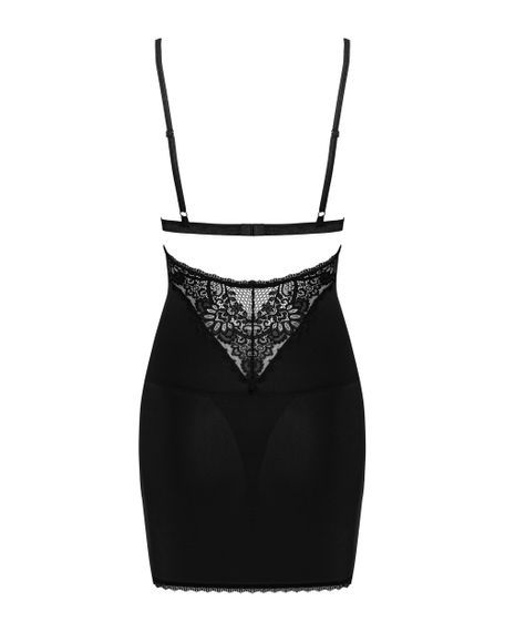 Сорочка и стринги Obsessive Maderris chemise Черный XS/S | Зображення 5