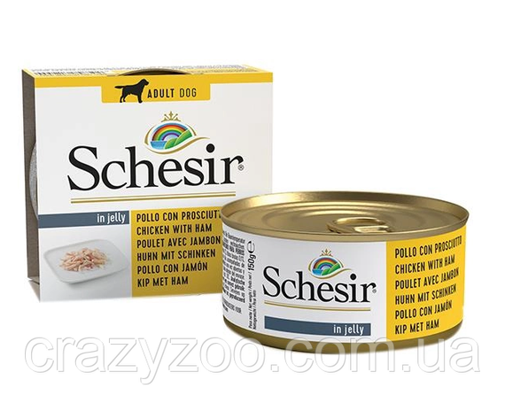 Влажный корм для собак Schesir Chicken Ham филе курицы с ветчиной 150 г 712554