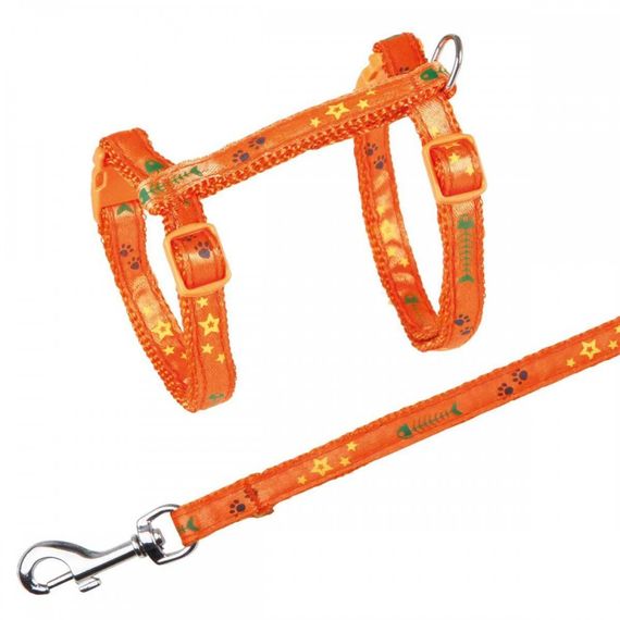 Шлейка з повідцем Trixie для котів принт з рибками нейлон 23-39 см/10 мм | Зображення 2