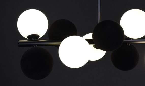 Люстра стельова на 9 лампочок 27666 Чорний 35-65х23х105 см. | Зображення 7