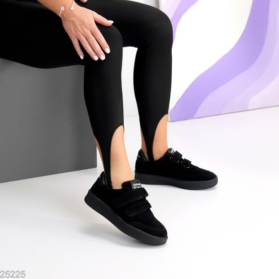 Повсякденні чорні кеди на липучках натуральна замша в асортименті | Зображення 8