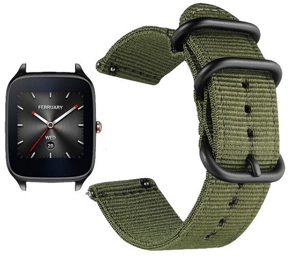 Нейлоновый ремешок Primo Traveller для часов Asus ZenWatch 2 (WI501Q) - Army Green