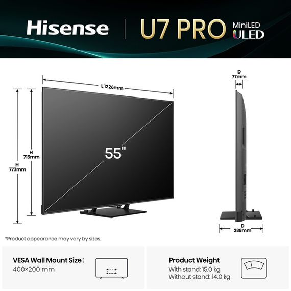 LED-телевізор Hisense 55U7Q PRO | Зображення 2