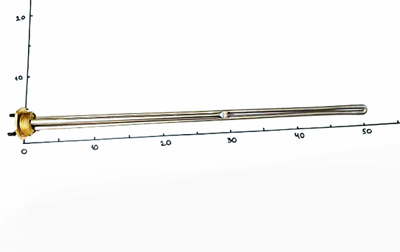 Тэн для радиатора 2000w с левой резьбой 1" Kawai | Зображення 1