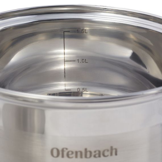 Набор посуды Ofenbach 6 предметов из нержавеющей стали 3 кастрюли 1.1 л 1.7 л 2.4 л (NB100002) | Зображення 5