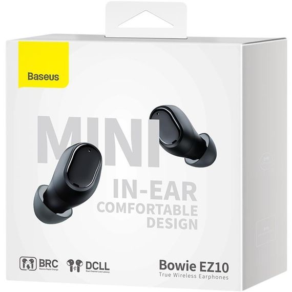 Беспроводные наушники Baseus Bowie EZ10 True Wireless Bluetooth Earphones Black | Зображення 7