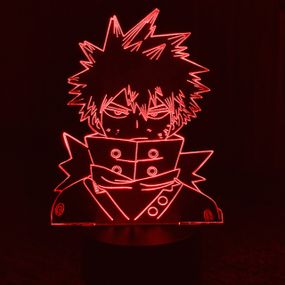 Акриловый светильник-ночник Кацуки Бакуго (Katsuki Bakugou) красный tty-n000587