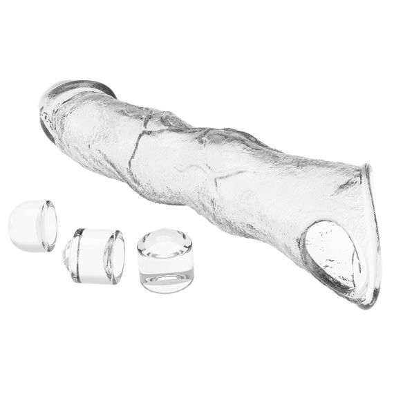 Подовжуюча насадка на член - Pretty Love Extension Penis Sleeve Clear, 28 см | Зображення 5