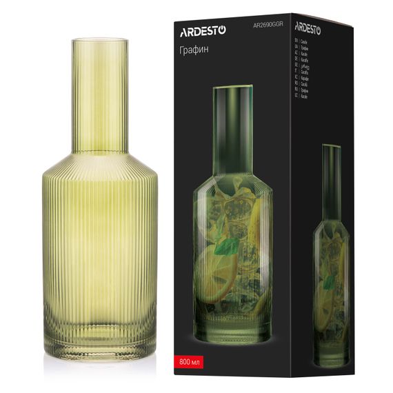 Графин ARDESTO 800мл, боросилікатне скло, зелений (AR2690GGR) | Зображення 6