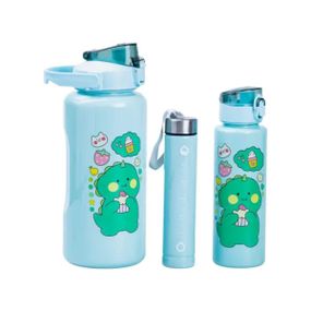 Набор многоразовых бутылок 3 в 1 Дракоша 0.3л 0.7л 2л Мятный HPZSB120013M