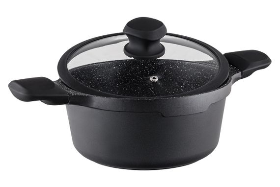 Каструля Vinzer Kuro Induction Line 50427, 2.2 л, 20 см, алюмінієва з кришкою та антипригарним покриттям