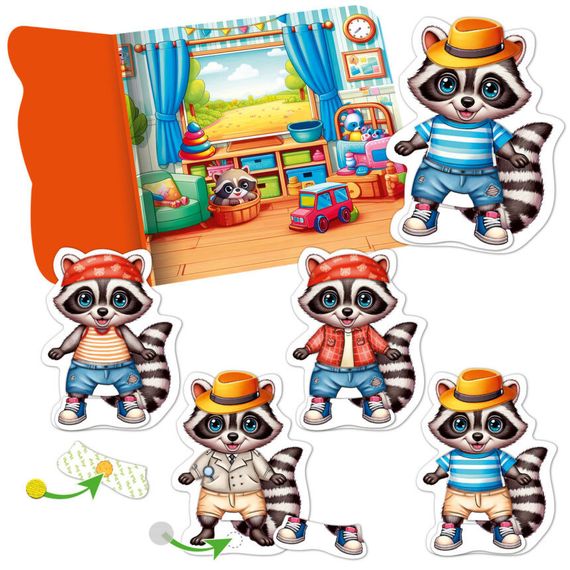 Игра развивающая с липучками "Енотик" VT1320-02, 9 элементов одежды | Зображення 1