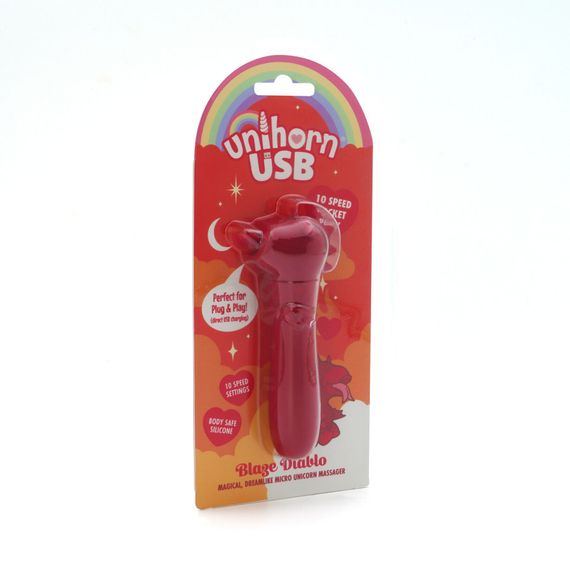 Вібратор-єдиноріжка Unihorn USB Bullet – Blaze Diablo віброкуля, USB-зарядка, 10 режимів | Зображення 3