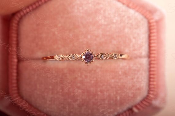 Кольцо из красного золота с розовым фианитом 20.5 | Зображення 2