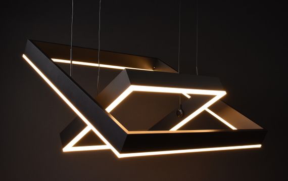 Люстра світлодіодна підвісна LED світильник для квартири на стелю лед 27897 Чорний 20-150х60х60 см. | Зображення 7