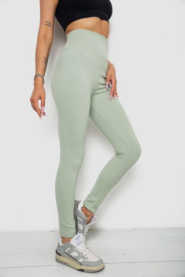 Лосины однотонные в рубчик, цвет оливковый, 238R606 | Зображення 2