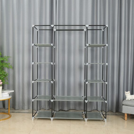 Шафа тканинна для взуття та одягу Bonro Бонро B13 сірий 135x45x173 см (42400223) | Зображення 7
