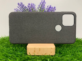 Чехол накладка Google Pixel 4A 5G тонкий ткань серый