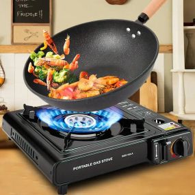 Туристическая газовая горелка плитка с пьезоподжигом + кейс Happy Home BDZ-155A