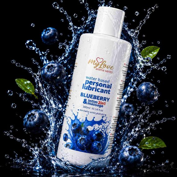 2в1 лубрикант та масажний гель - MyLove Aroma Series Intim&Massage Blueberry, 300 мл Sex Aura | Зображення 1