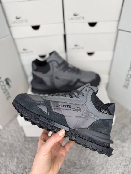 Зимние Мужские кроссовки New Lacoste Elite Active High Fur Grey (топ качество) А4869 45 29 - 29,5 см