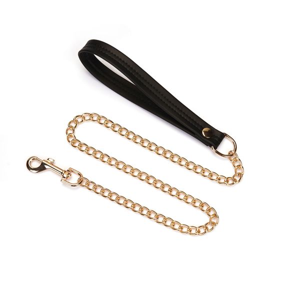 Нашийник з повідцем Liebe Seele Black Organosilicon Collar with Leash, екошкіра | Зображення 1