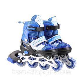 Роликовые коньки RL2501(Blue) колеса PVC, размер S (30-33), со светом