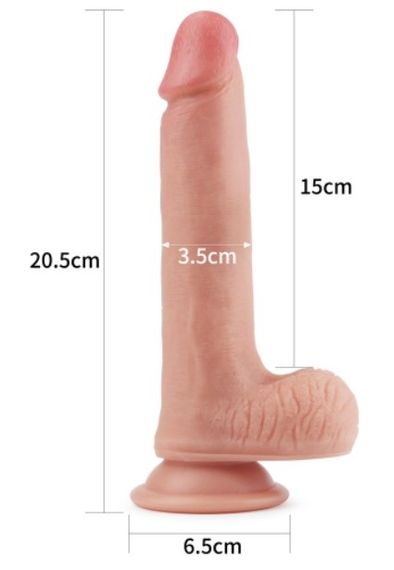 Фалоімітатор - Dual-Layered Silicone Cock 8" Flesh #2 | Зображення 4