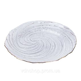 Десертная тарелка Ø18 см с золотым ободком прозрачная HP4144