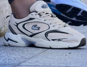 Кросівки літо Lacoste матеріал сітка/шкіра колір бежевий