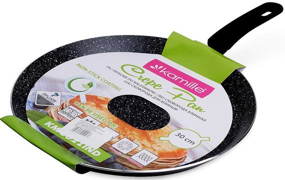 Сковорода для млинців Kamille Crepe Pan Marble Ø30см з мармуровим покриттям | Зображення 3