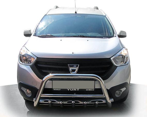 Кенгурятник WT003 (нерж.) для Dacia Dokker 2013-2024 гг