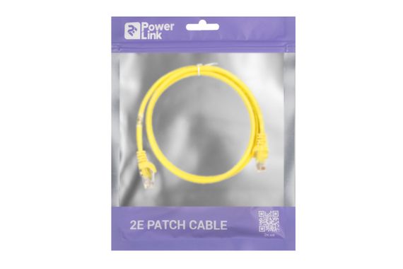 Патч-корд 2E Cat 5e,UTP,RJ45, 26AWG ,7/0.16 CCA, 1.00 m, PVC,Yellow (2E-PC5ECA-100YLW) | Зображення 2
