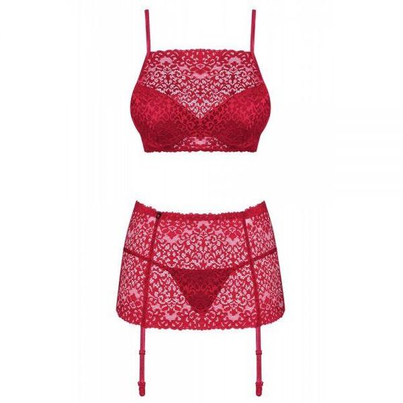 Комплект Obsessive Lividia 3 pcs set red S/M Sex Aura | Зображення 2