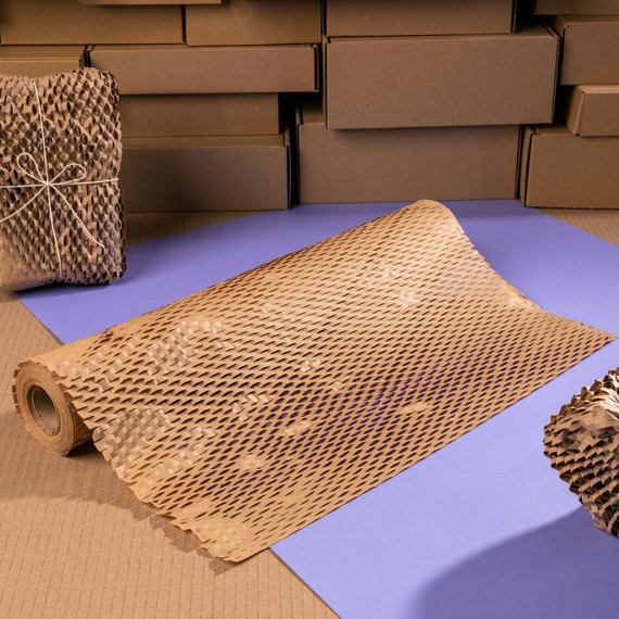 Cотовая крафт-бумага PaperPack, рулон - 42 см х 100 м, коричневая | Зображення 1