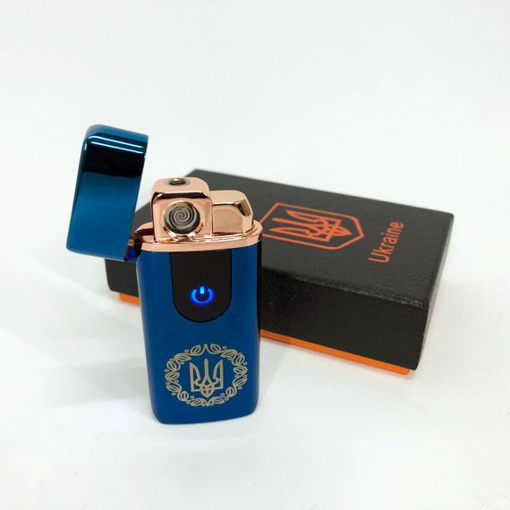 Электрическая и газовая зажигалка Украина с USB-зарядкой HL-435. IM-401 Цвет: синий | Зображення 2