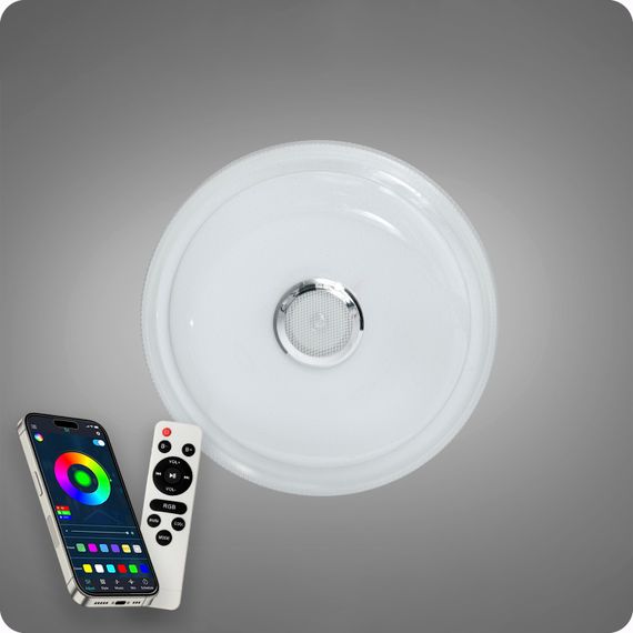 Люстра світлодіодна 517 Dlight RGB з пультом і  колонкою 80Вт Білий (02165) | Зображення 8