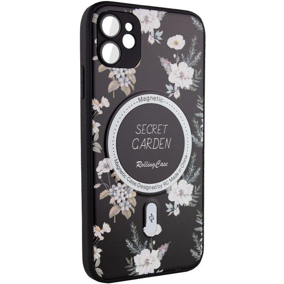 TPU+PC чехол Secret Garden with MagSafe для Apple iPhone 12 (6.1") Black | Зображення 1