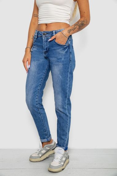 Джинси жіночі однотонні Straight fit, колір синій, 244RQ6169 | Зображення 2