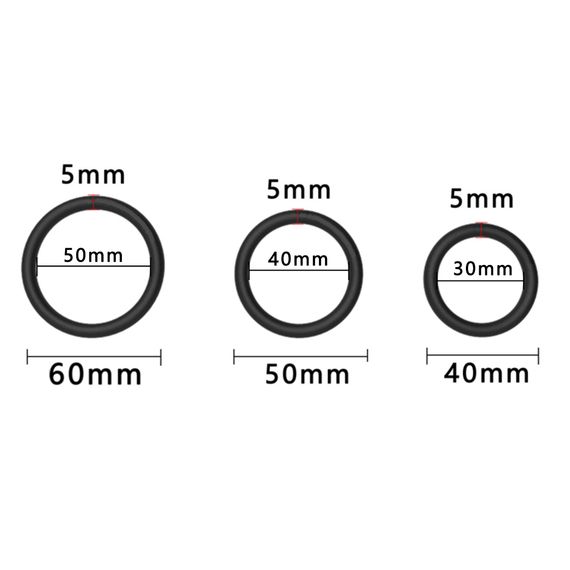 Ерекційні кільця - Erospace Men’s Play Set Of 3 Cock Rings B7 | Зображення 4